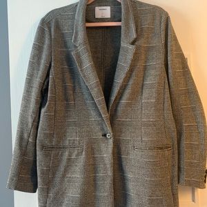 Plaid boyfriend blazer